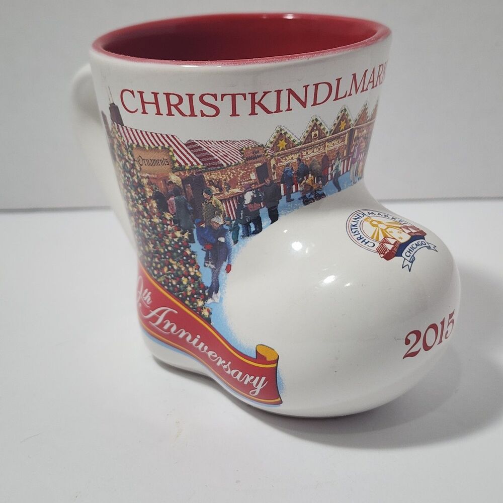 Christkindlmarket Chicago 2015 Ceramic Boot Mug 20th Anniversary Christmas Fair